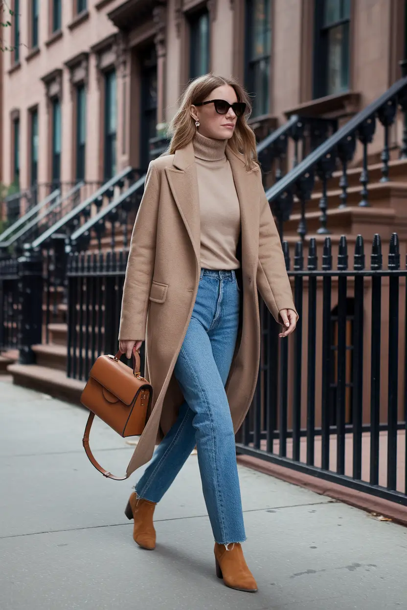 everyday fall outfits Camel Coats & Caramel Mornings