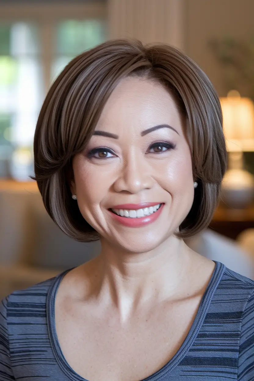 fall bob haircut Polished Volume with a Classic Flip