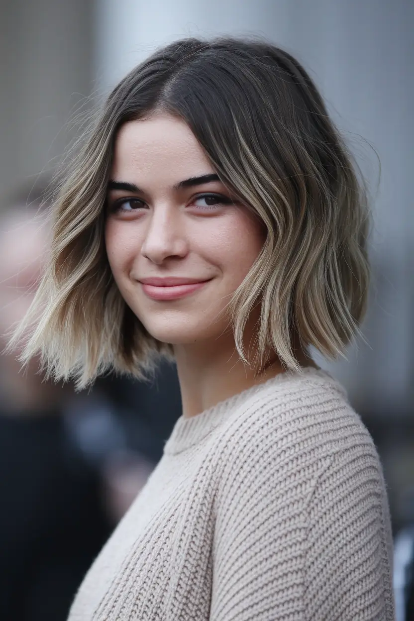 fall bob haircut Modern Wavy Blonde Lob
