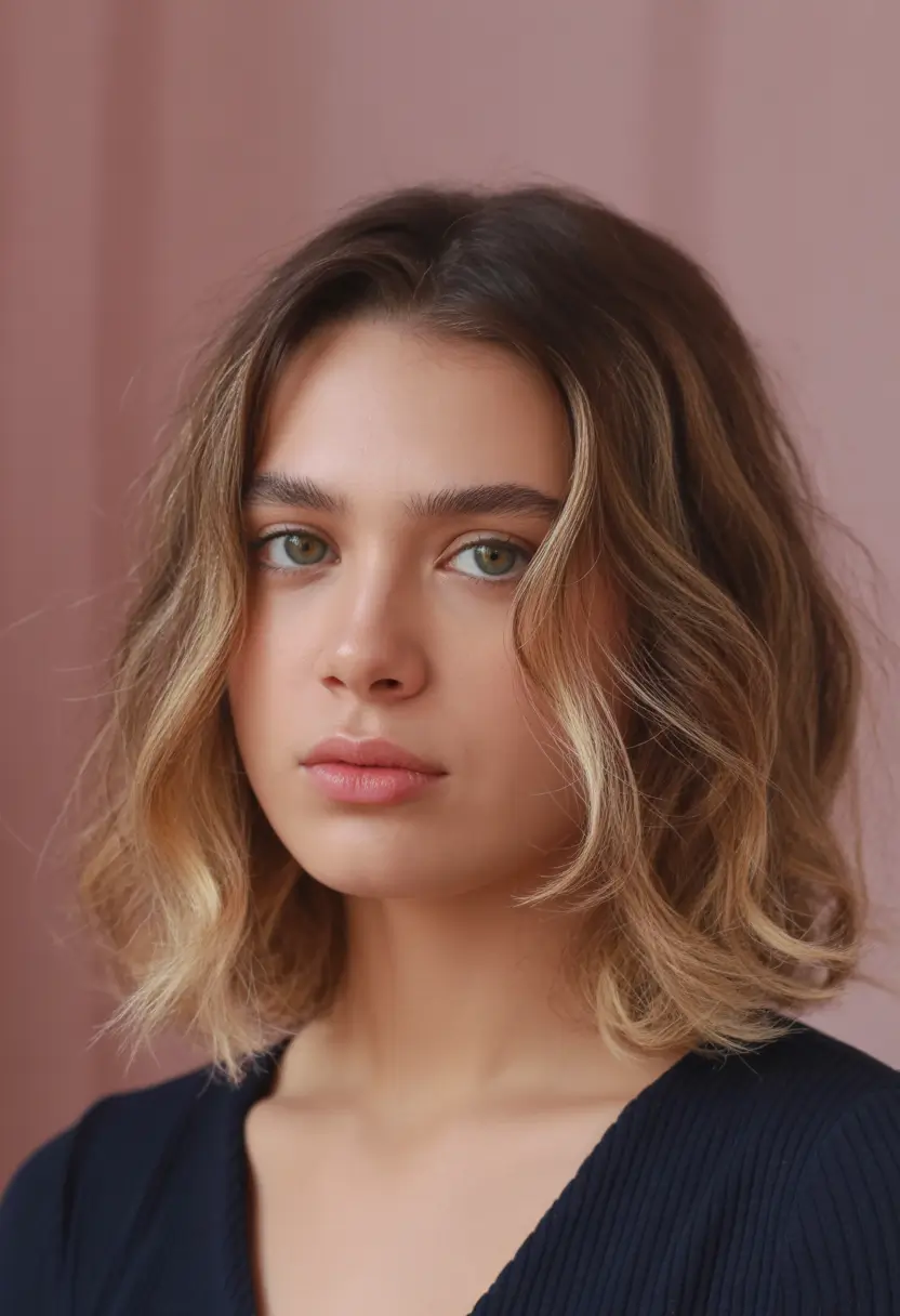 fall bob haircut Sunlit Ends with Textured Volume