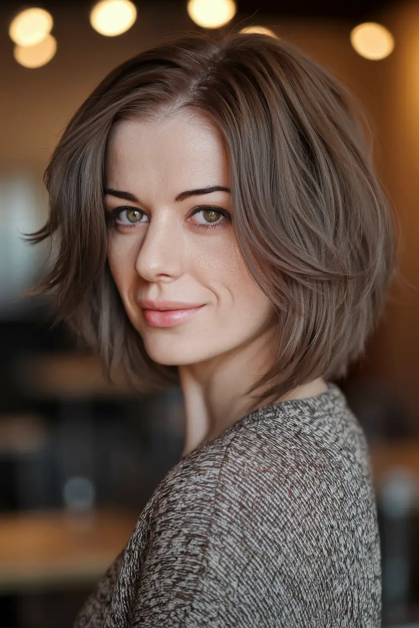 fall bob haircut Choppy Chocolate Layers with Lift