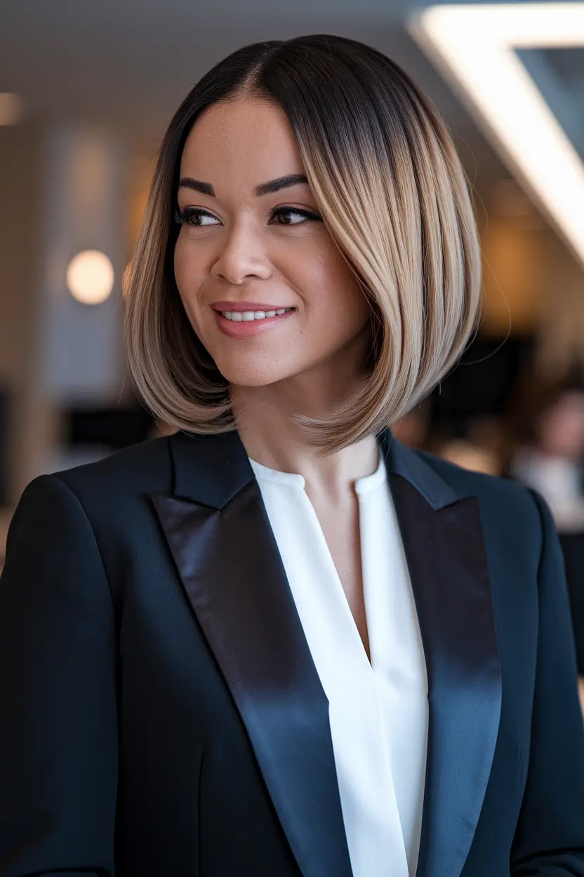 fall bob haircut Rich Ombre for Corporate Cool