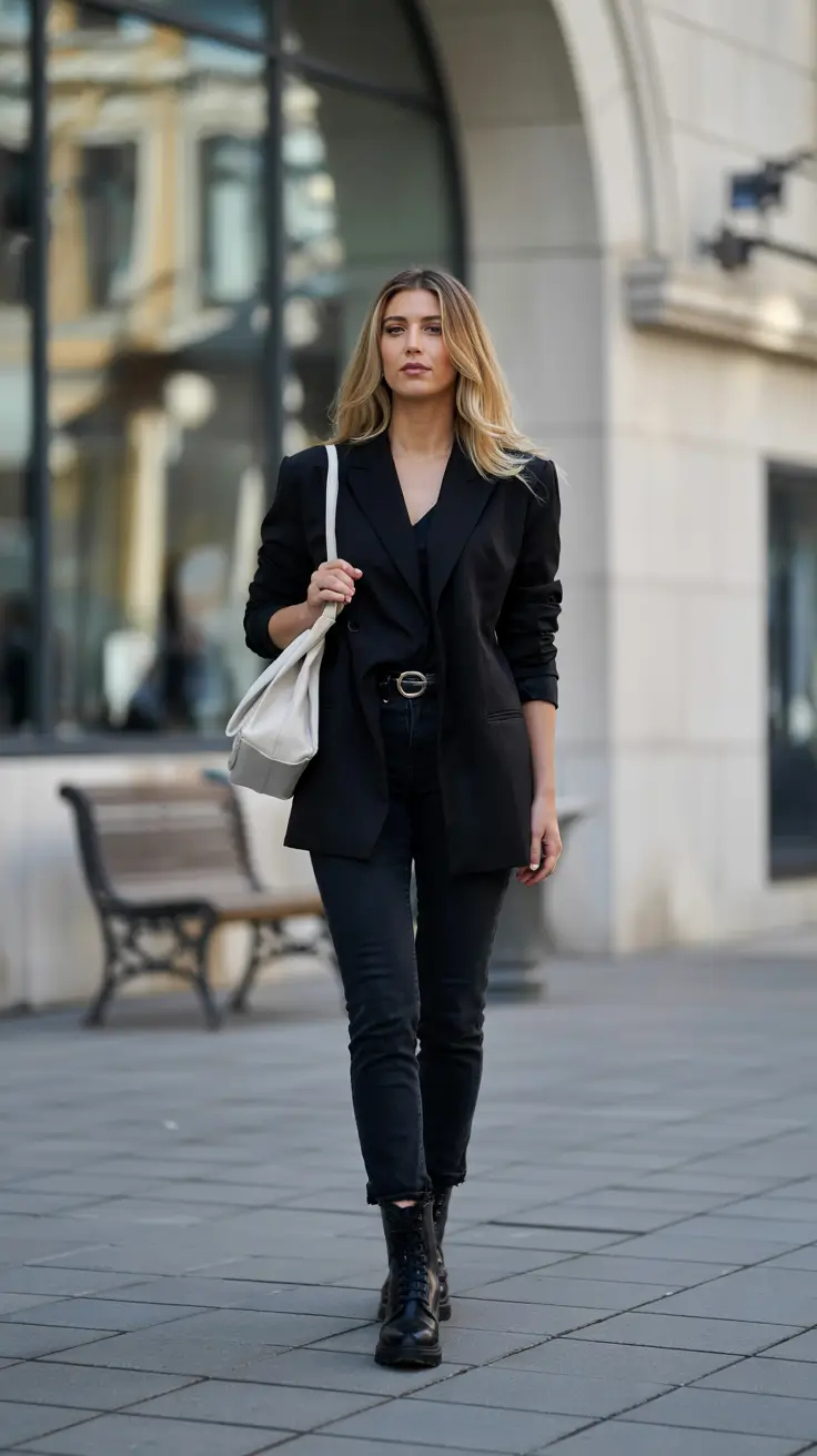fall fashion outfits 2025 All Black with a Tailored Twist