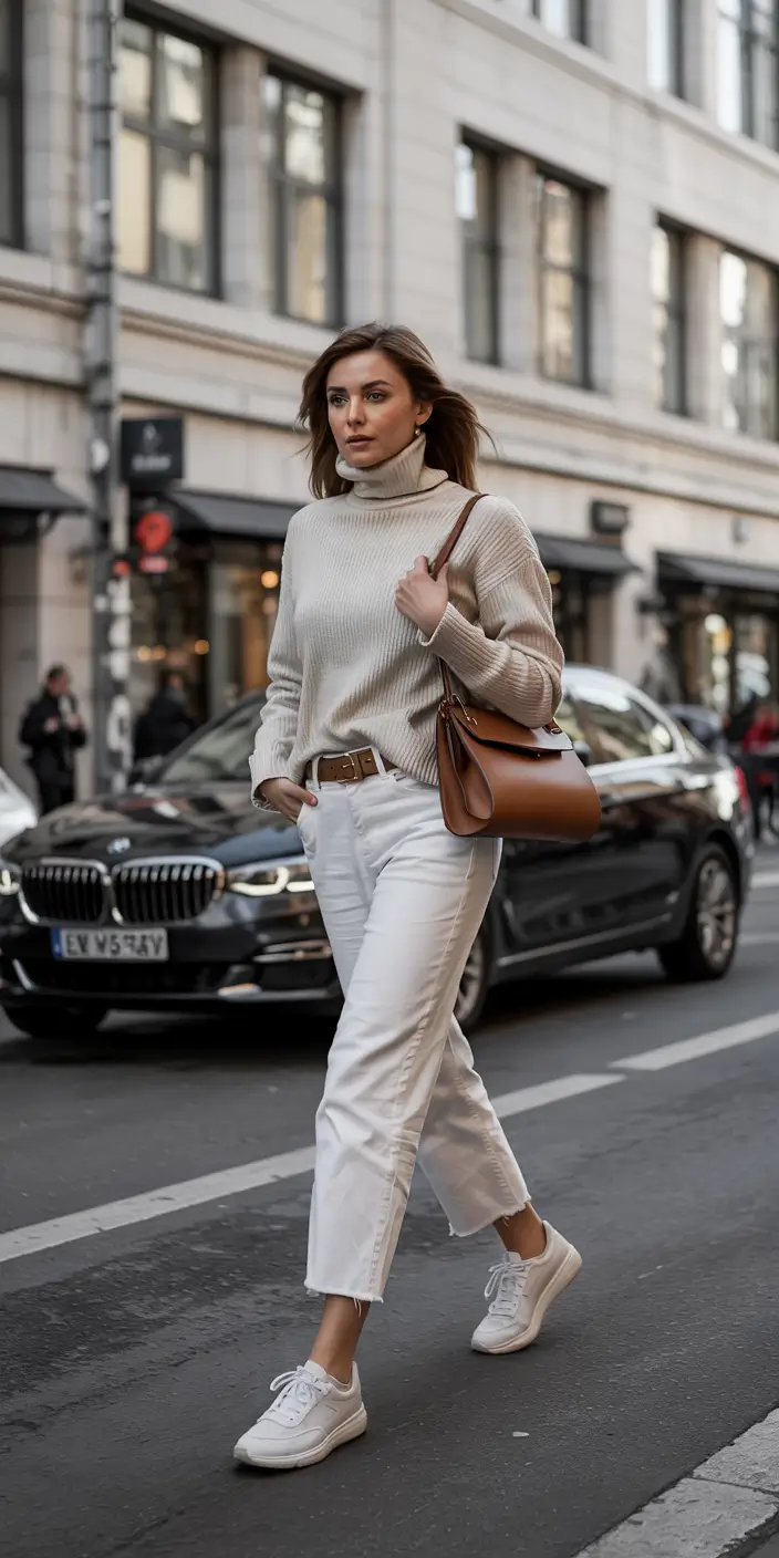 fall fashion trends for women 2025 Minimalist Cream-on-Cream