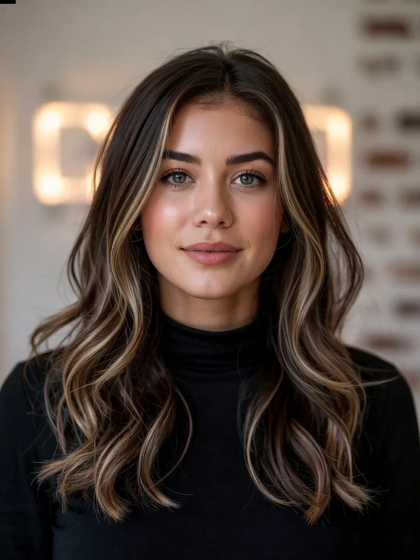 fall hair color ideas Soft Hazelnut Ribbons for Dimensional Brunettes
