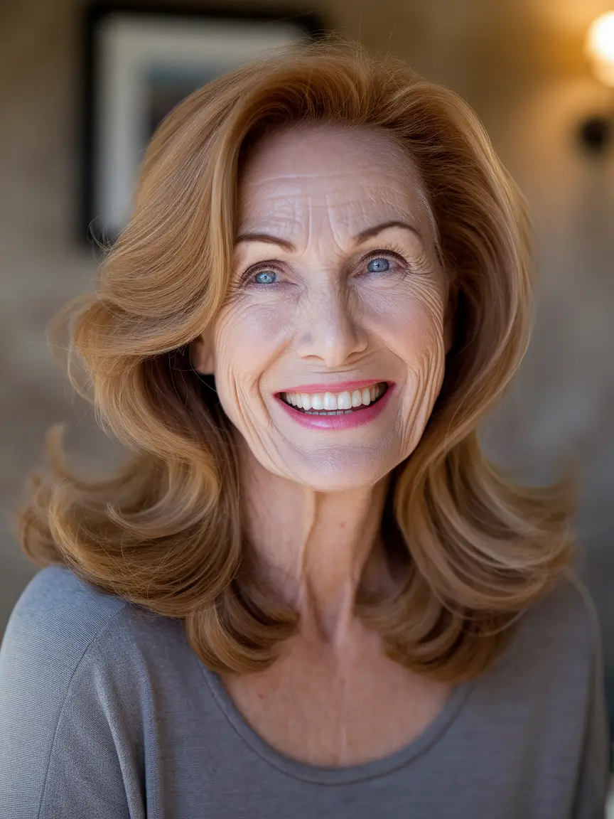 hairstyles-for-women-over-60-medium-Voluminous-Caramel-Flip-with-Soft-Layered-Ends