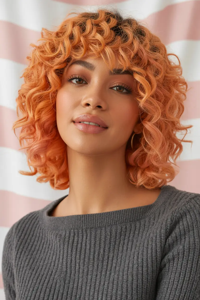 fall hair color for black women bright copper curls with a twist of spice