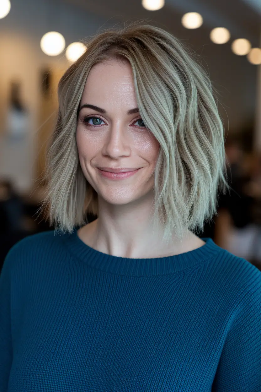 fall hair color blondes Short Rooty Blonde with Mushroom Tones