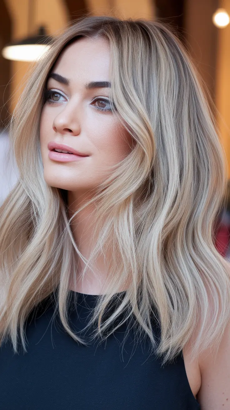 fall hair color for blondes balayage Wheat Blonde with Front Contour Brightening