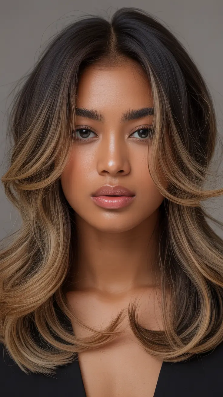 deep fall color palette hair Face-Framing Bronde Layers