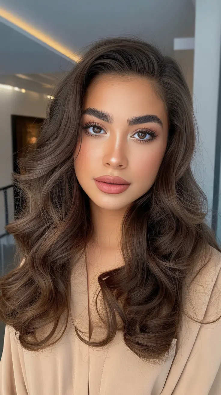 deep fall hair color+Chestnut Fluff Blowout