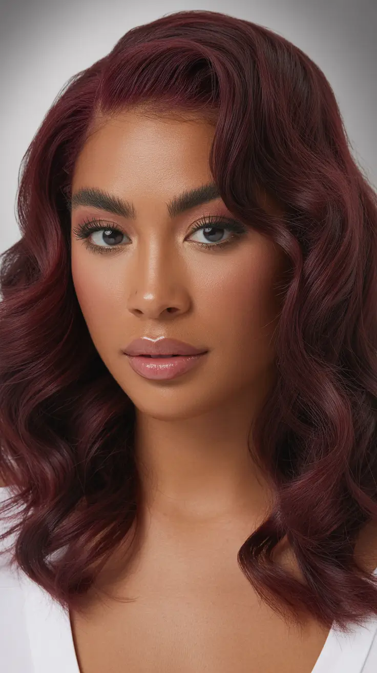 deep fall hair color+Velvet Cherry Vintage Waves