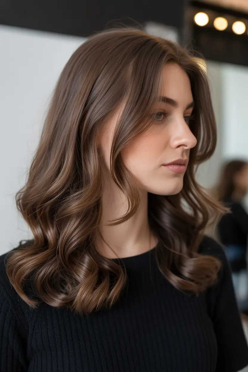fall hair colors for cool skin tones Velvety Ash Brown With Sculpted Curls