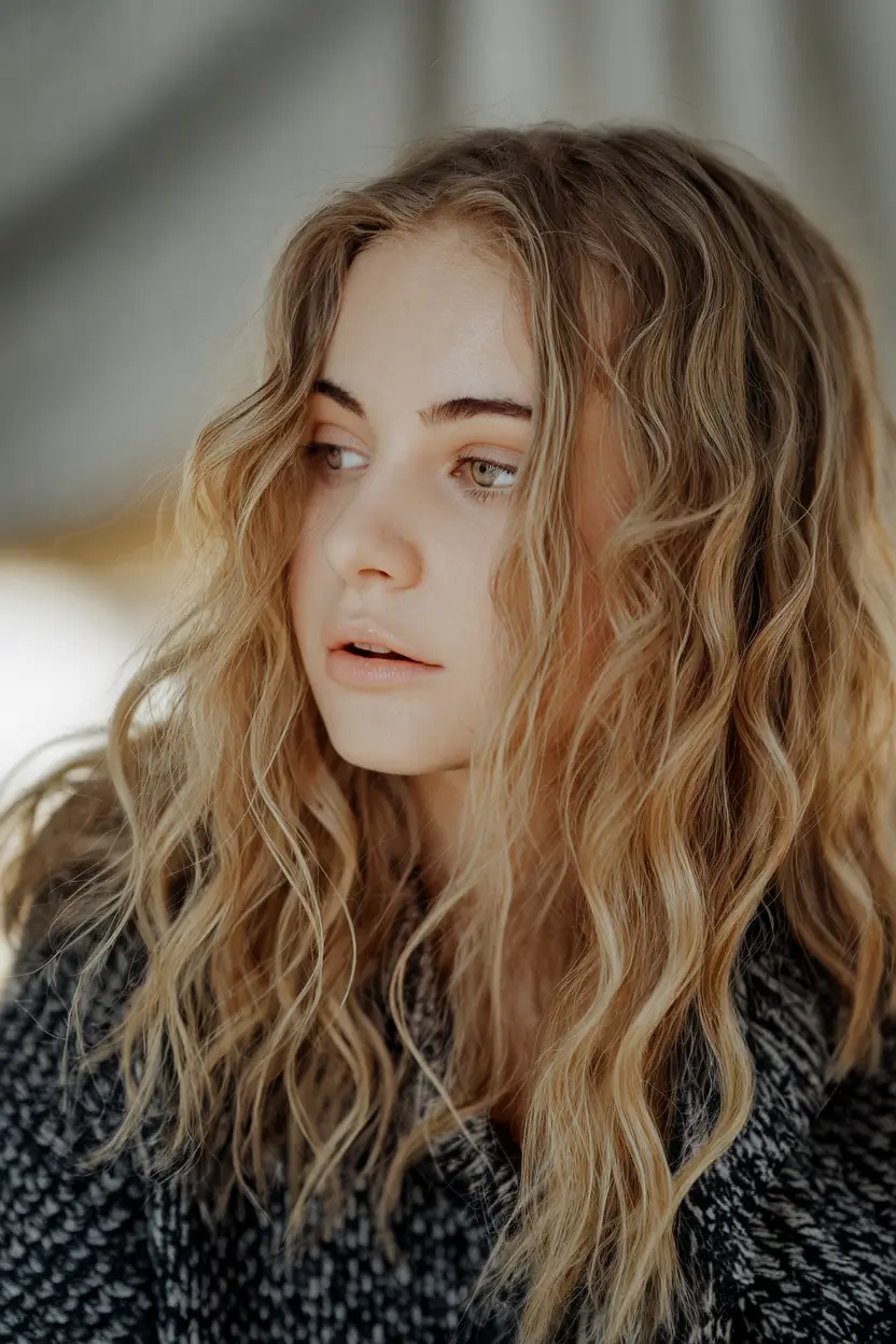 fall hair colors for cool skin tones Beachy Taupe Waves With Root Shadow