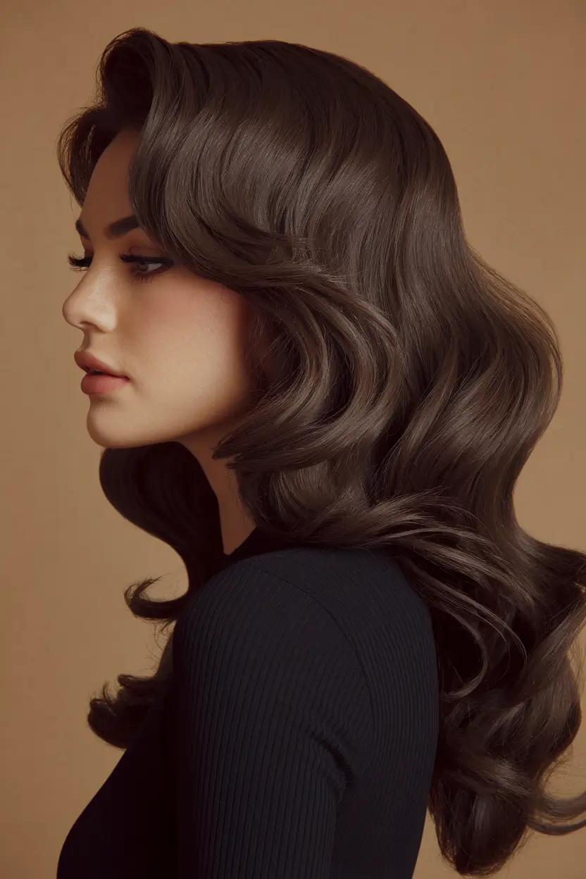 fall hair colors for cool skin tones Cool Dark Chocolate With Retro Volume