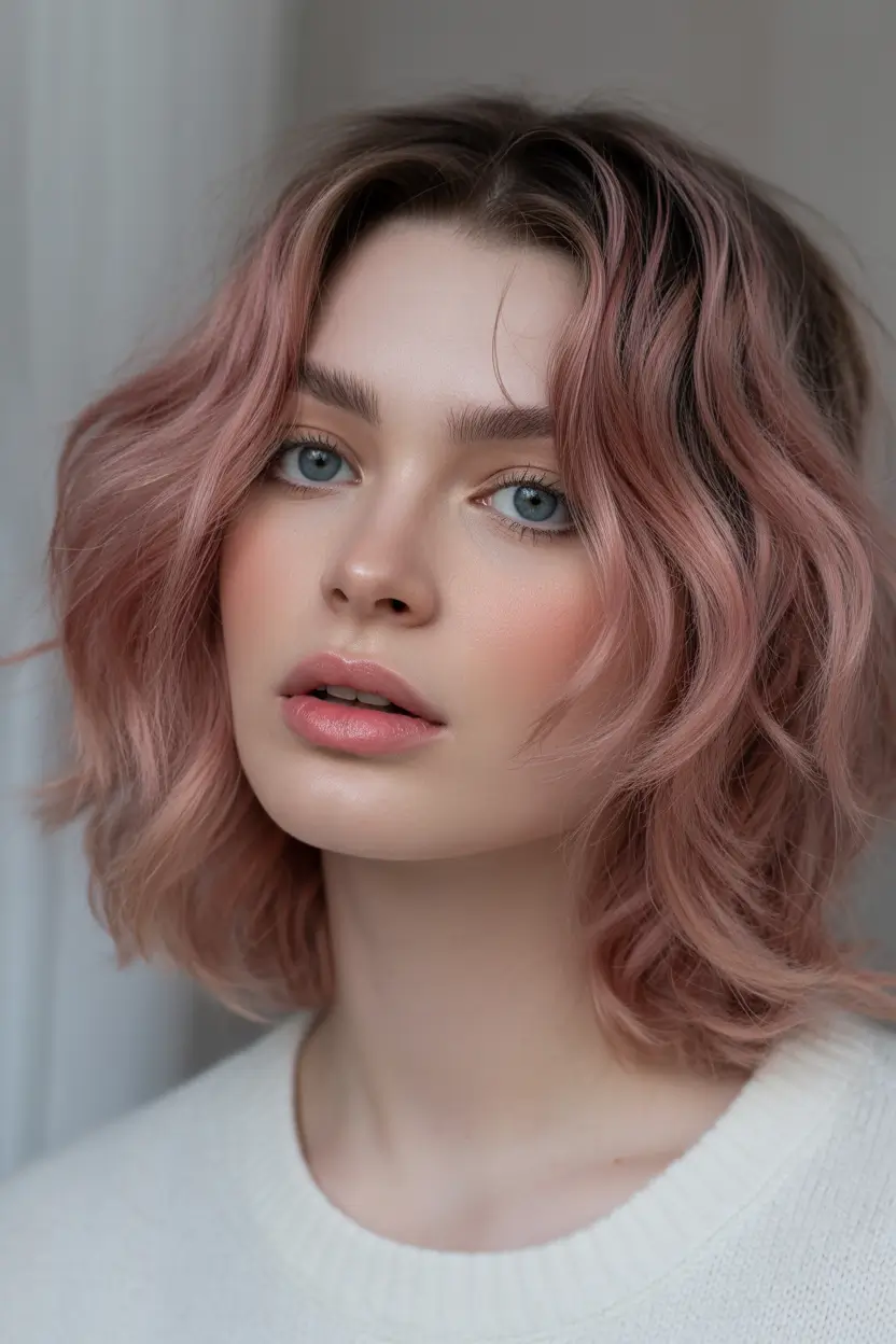 fall hair colors for cool skin tones Dusty Rose Whisper Bob
