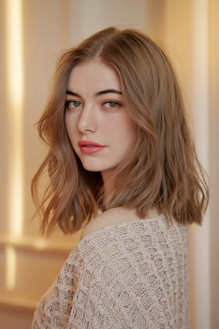 fall hair colors for cool skin tones Muted Caramel Cream Bob