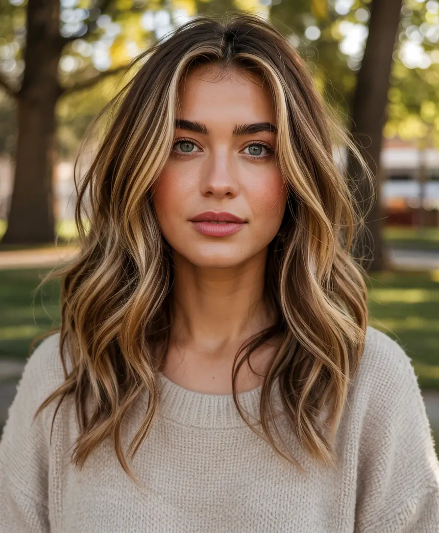 fall haircuts 2025 Hazelnut Dimension on Soft Waves
