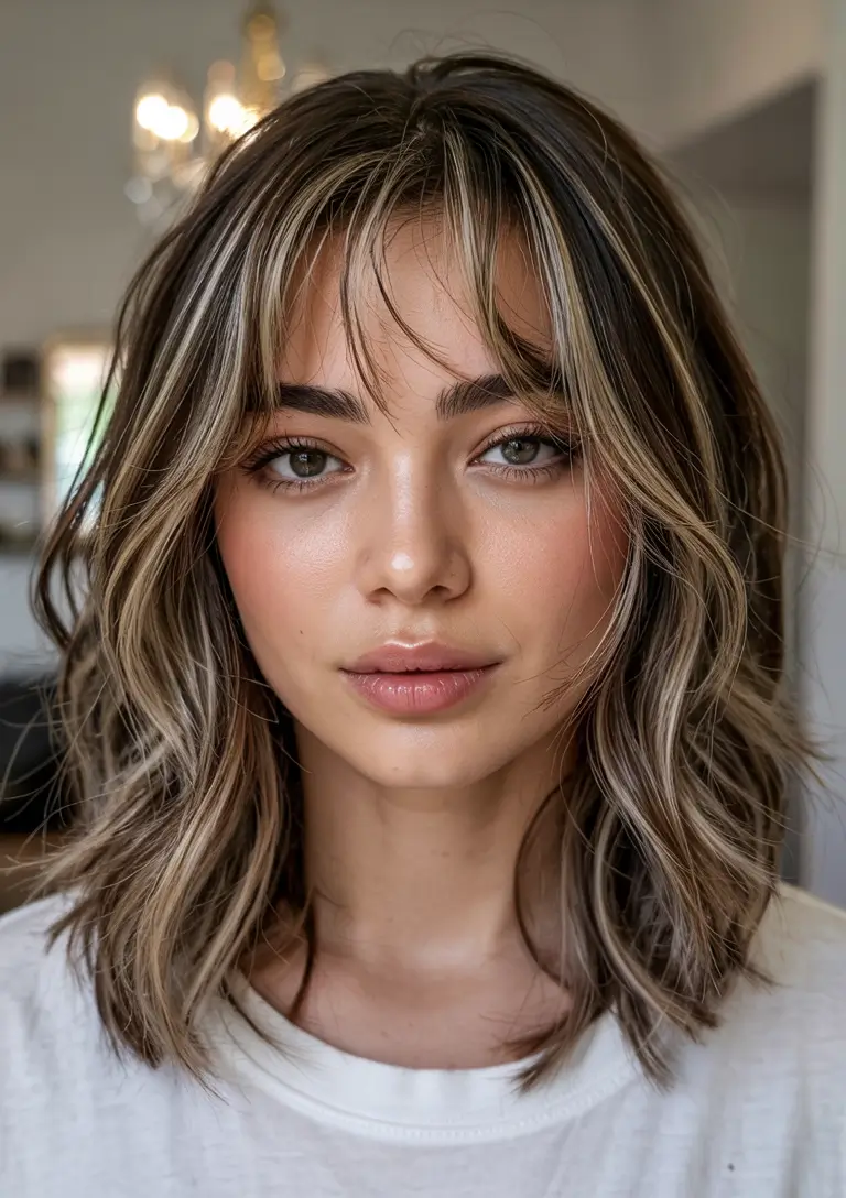 fall haircuts 2025 Wispy Bangs with Lived-In Texture