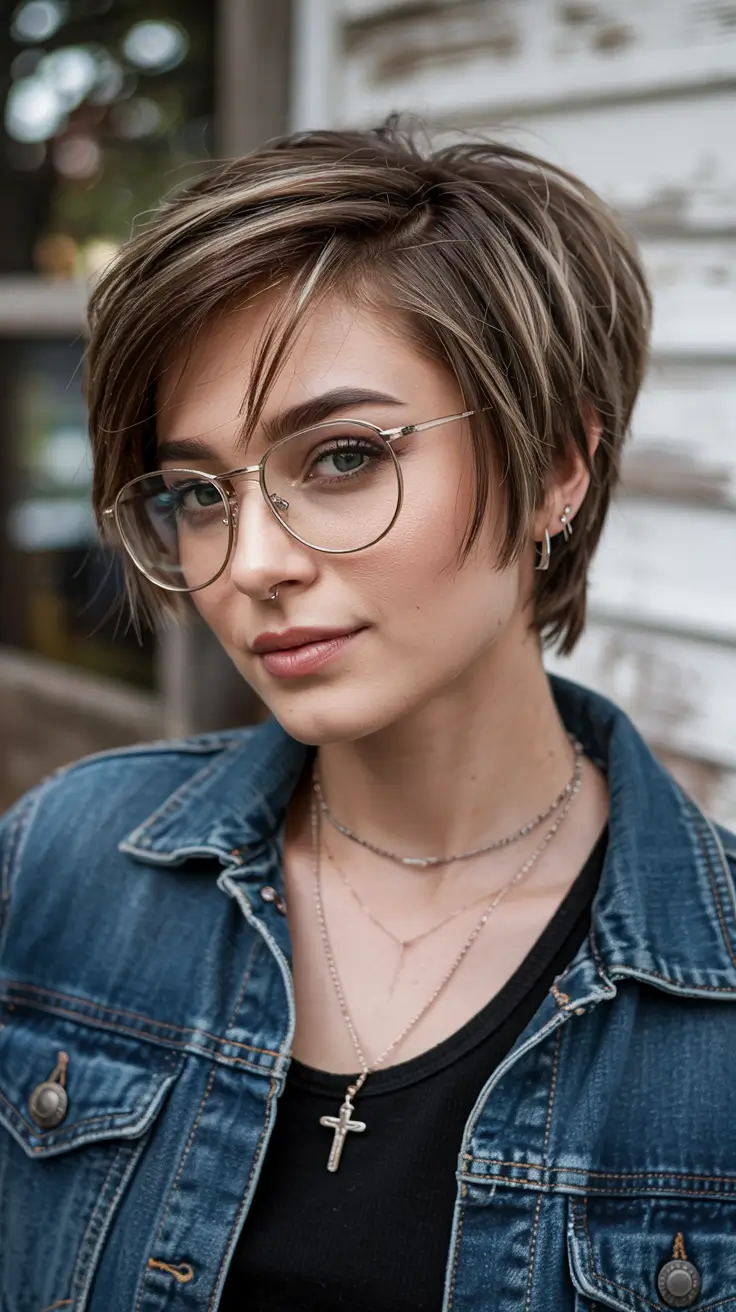 fall haircuts 2025 Choppy Pixie with Side-Swept Fringe