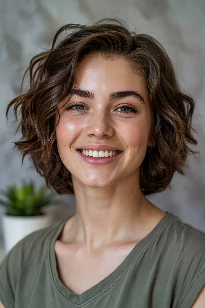 fall haircuts 2025 Soft Curled Bob with Effortless Volume