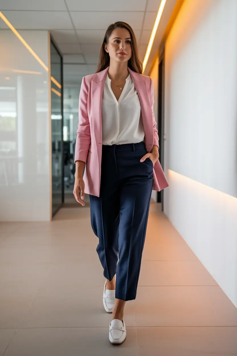 fall office outfits for women Playful Pink for a Soft Power Statement