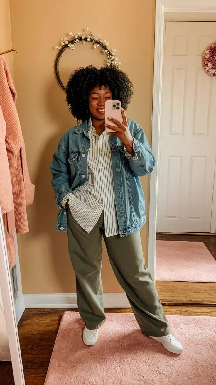 fall outfits for black women Soft Utility with a Denim Edge