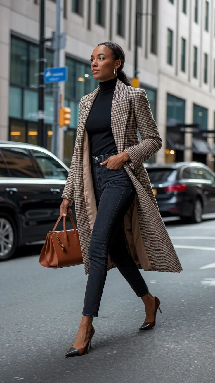 fall outfits for black women Urban Sleek in Monochrome Layers