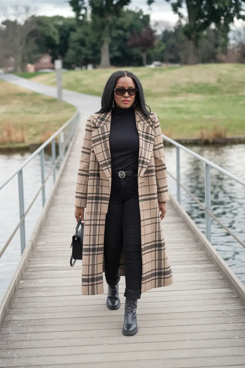 fall outfits for black women The Luxe Layered Check
