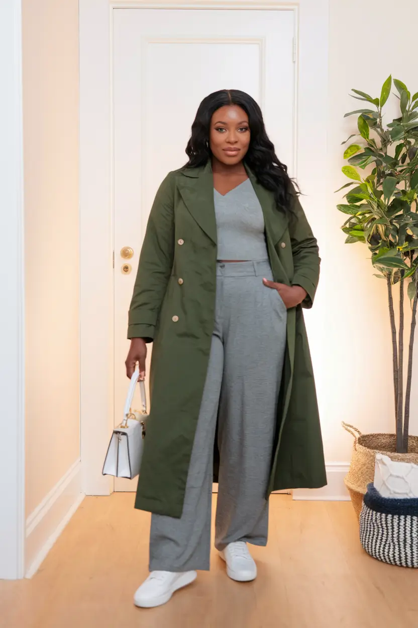 fall outfits for black women Olive Utility Meets Loungewear Ease