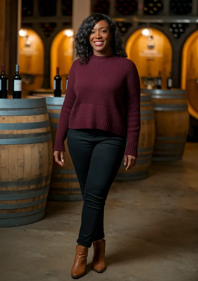 fall outfits for black women Wine-Toned Simplicity