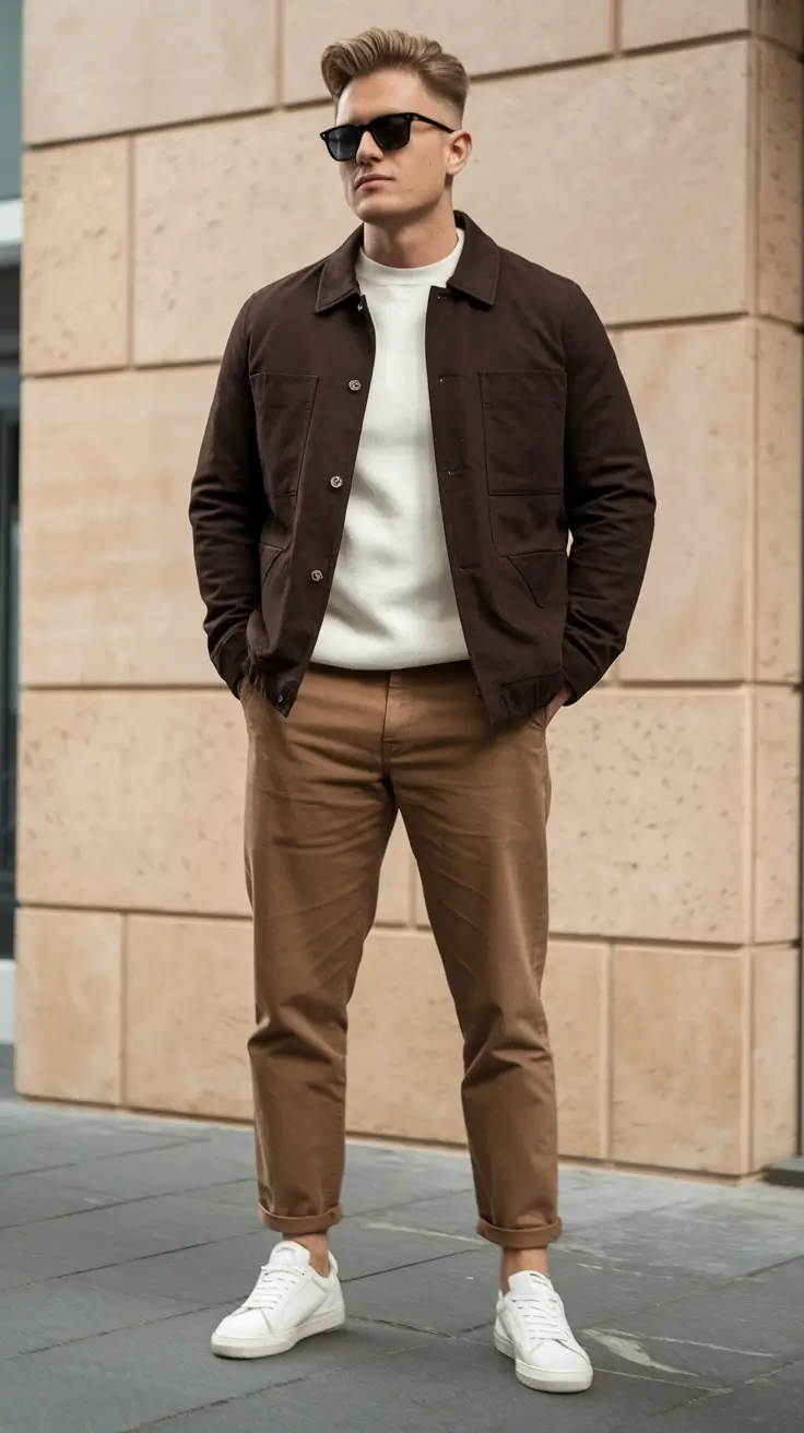 fall outfits for men Smart Earth Tones with a Classic Twist