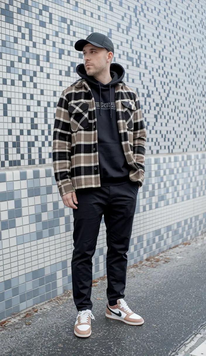 fall outfits for men Cozy Layers with a Streetwear Punch