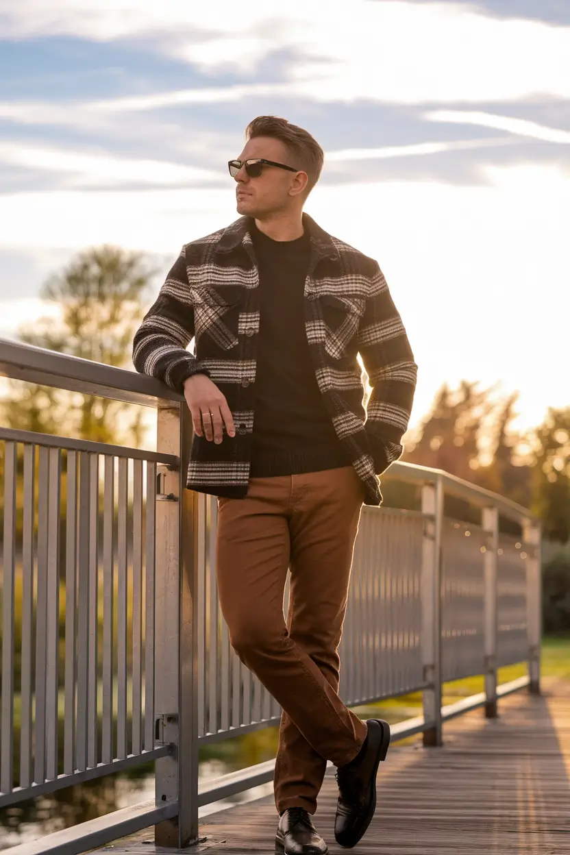 fall outfits for men 2025 Fall Flannel With a Modern Edge