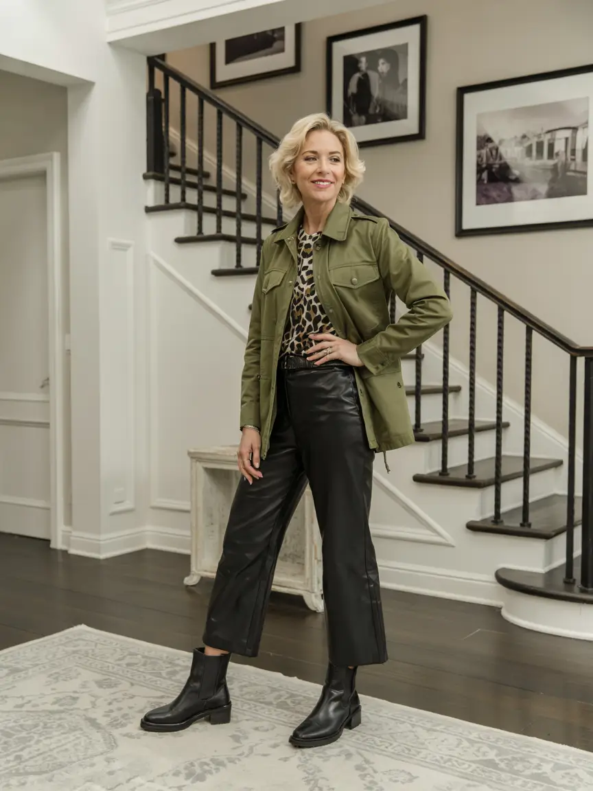 fall business casual outfits for women over 40 Structured Meets Wild