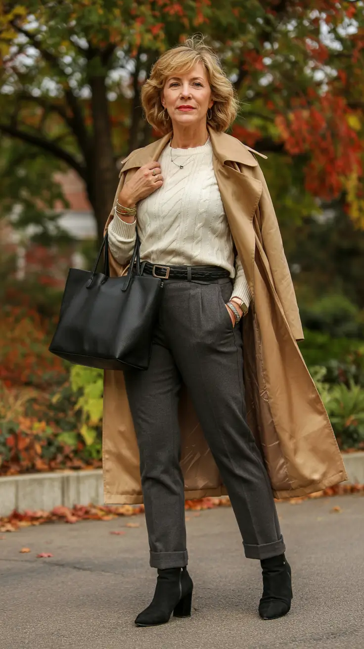 fall outfits for women over 50 2025 Camel Coat Energy and Crisp Layers