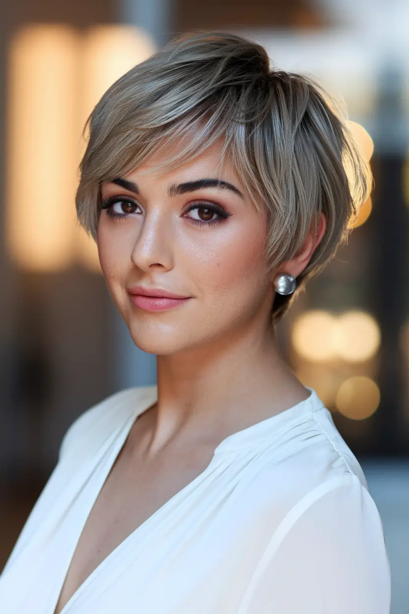 fall pixie haircut Champagne-Toned Soft Pixie