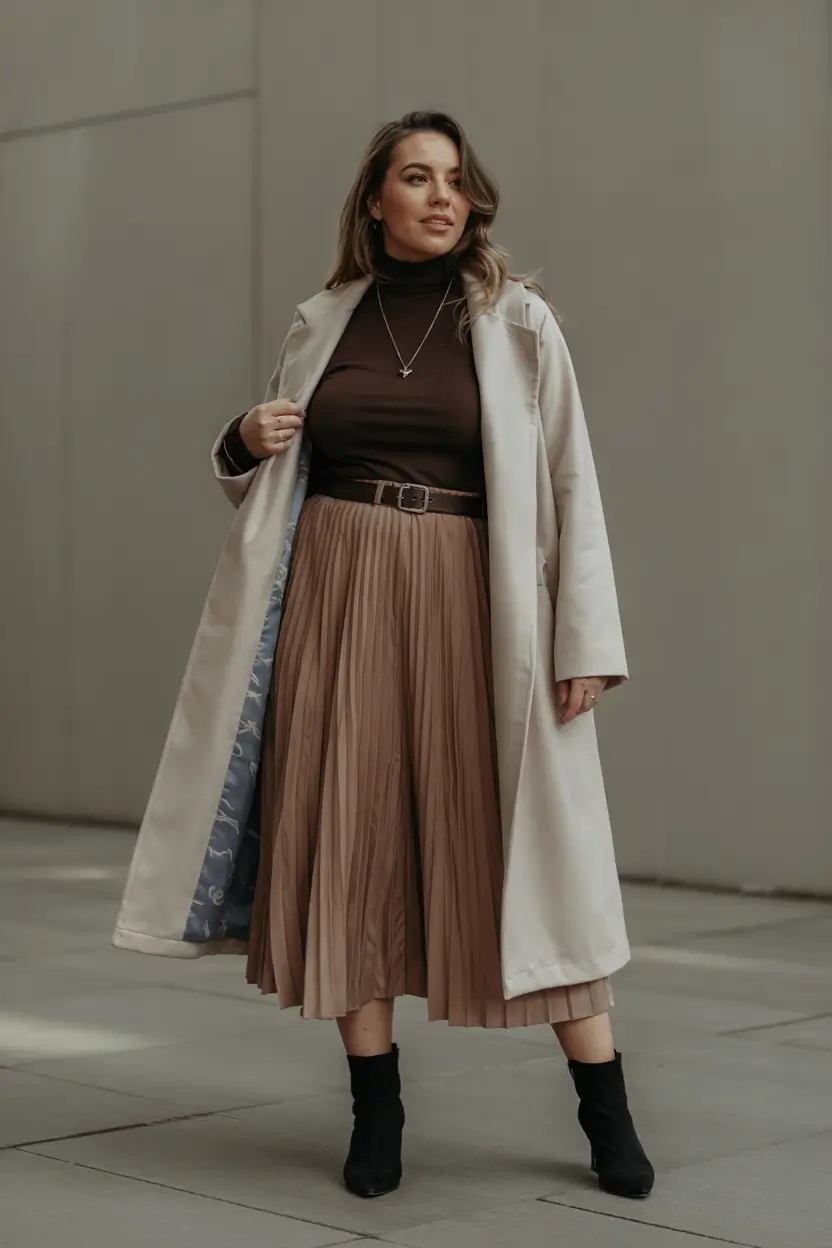 plus size capsule wardrobe fall 2025 Soft Neutrals Meet Polished Movement