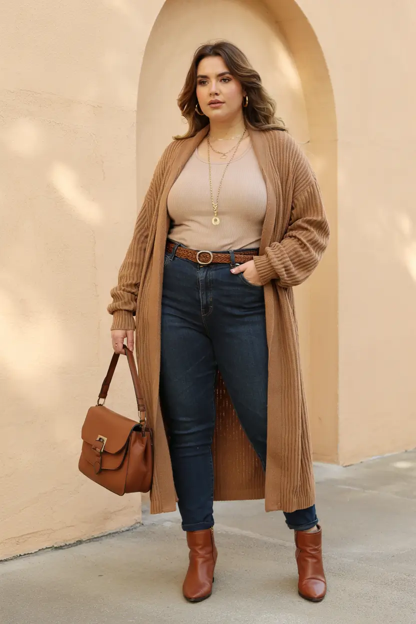 plus size capsule wardrobe fall 2025 Denim Days with a Western Twist