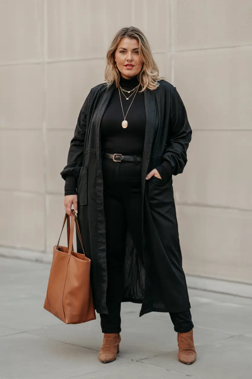 fall plus size capsule wardrobe Modern Monochrome with an Edge
