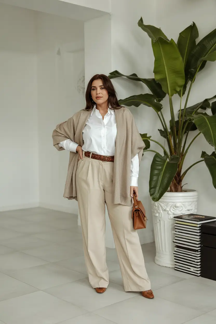 fall plus size capsule wardrobe Relaxed Layers for Warm Autumn Days