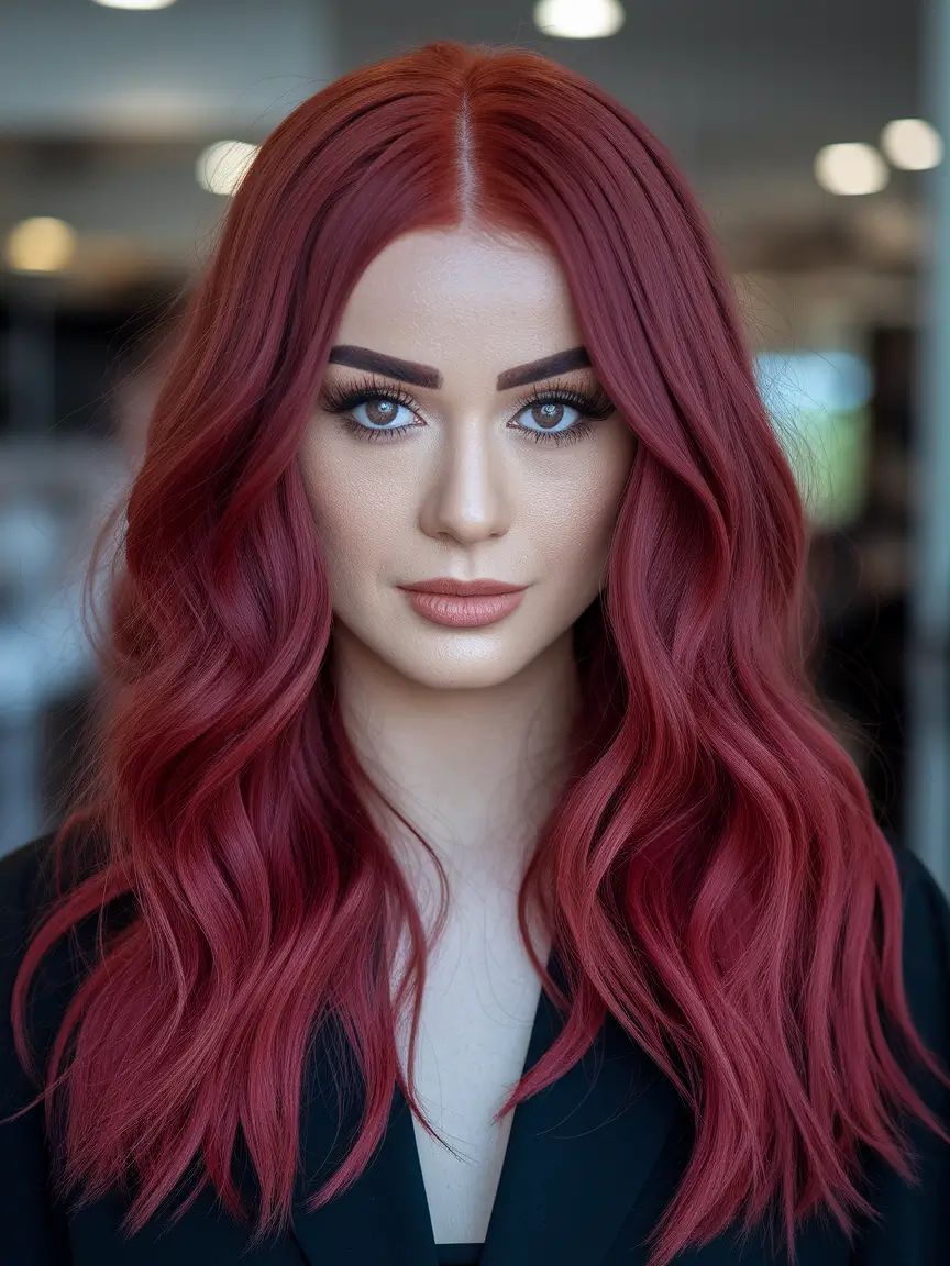 fall red hair color autumn Classic Cranberry Waves