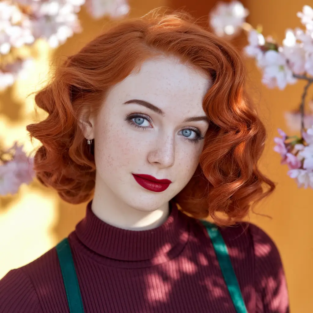 fall red hair color autumn curly Vintage Firelight Curls That Command the Room