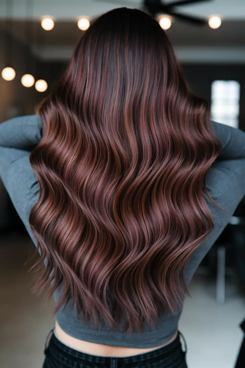 fall red hair color formulas Smoky Chestnut Silk Waves