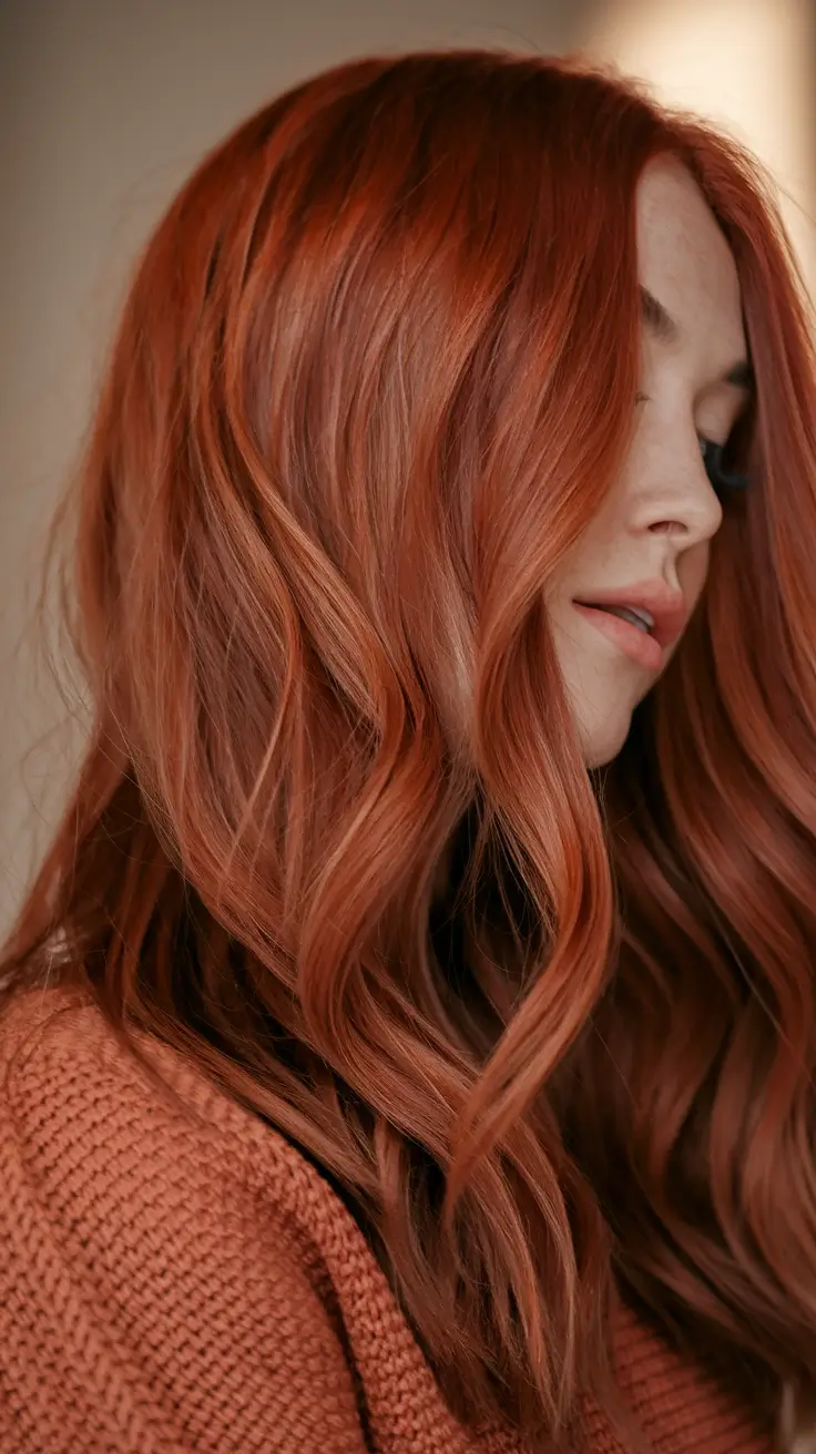 fall red hair color Muted Copper Layers That Whisper Autumn