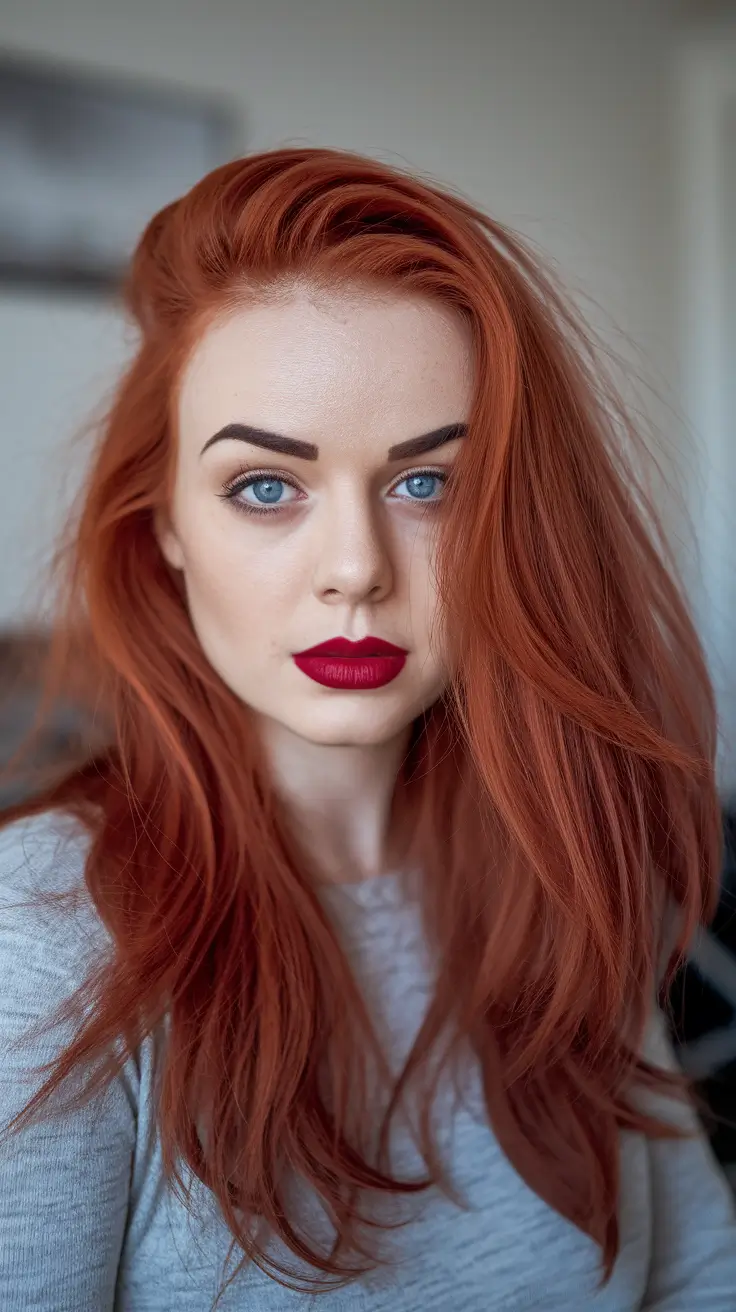 fall red hair color pale skin Smoked Spice Layers with Bold Bang Energy