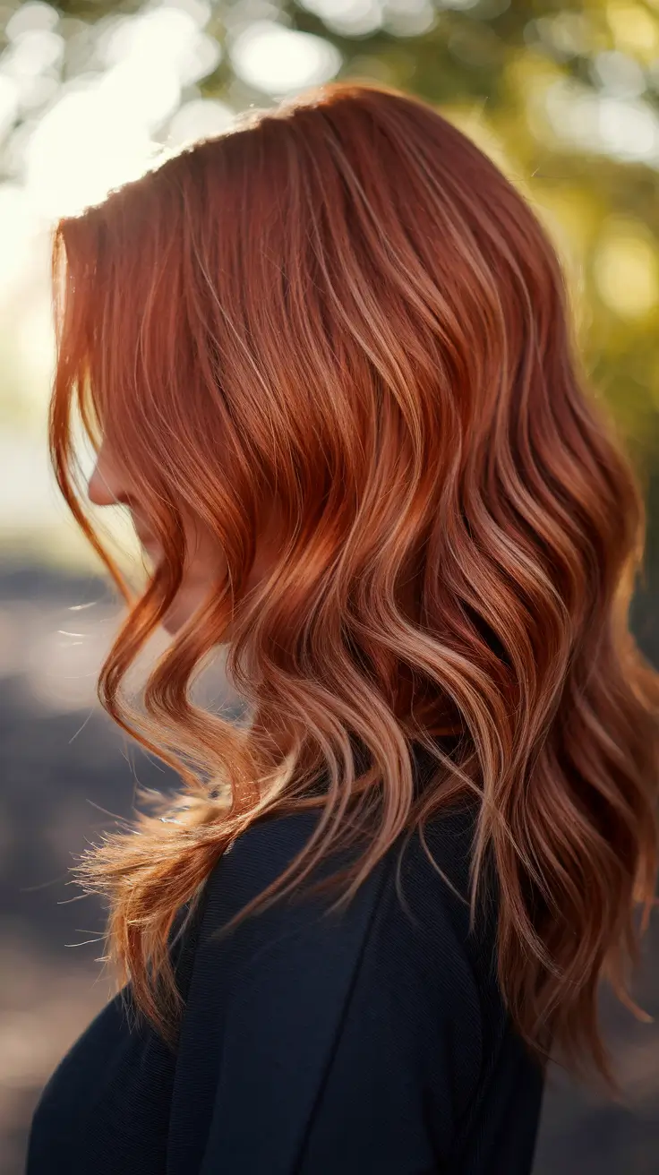 fall red hair color autumn highlights Golden Gingerlights