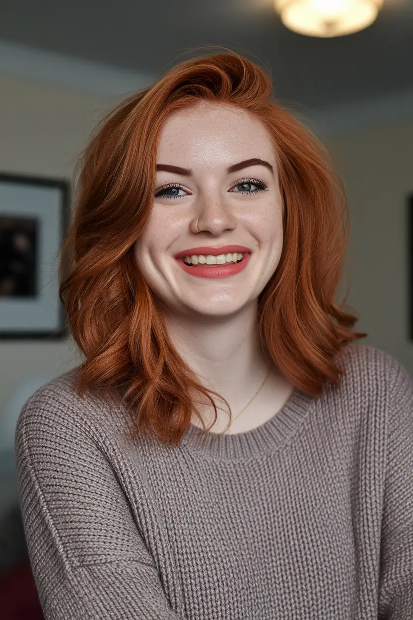 fall red hair color autumn short hair Cinnamon Spice Bob