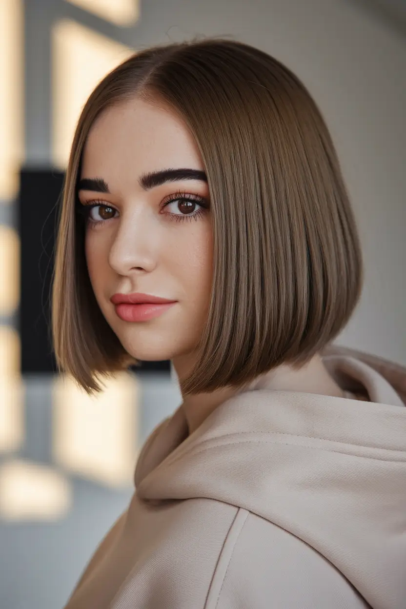 fall-haircuts-for-short-hair-straight-edge-blunt-cut-with-cool-brown-shine