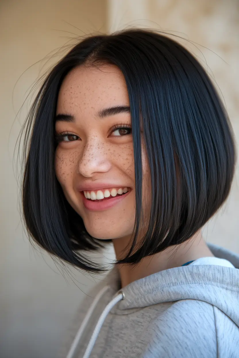 short fall bob haircuts Sleek Jet-Black Micro Bob
